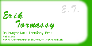 erik tormassy business card