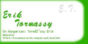 erik tormassy business card